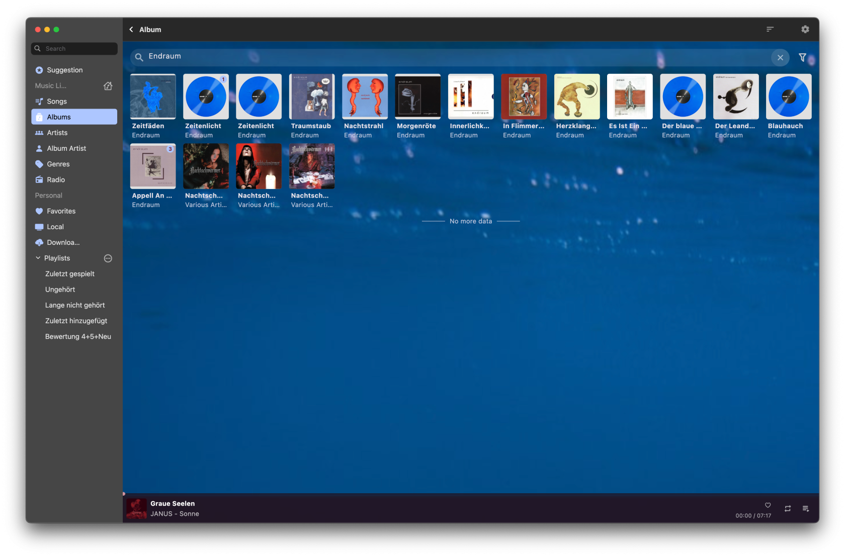 Album Übersicht (Stream Music)