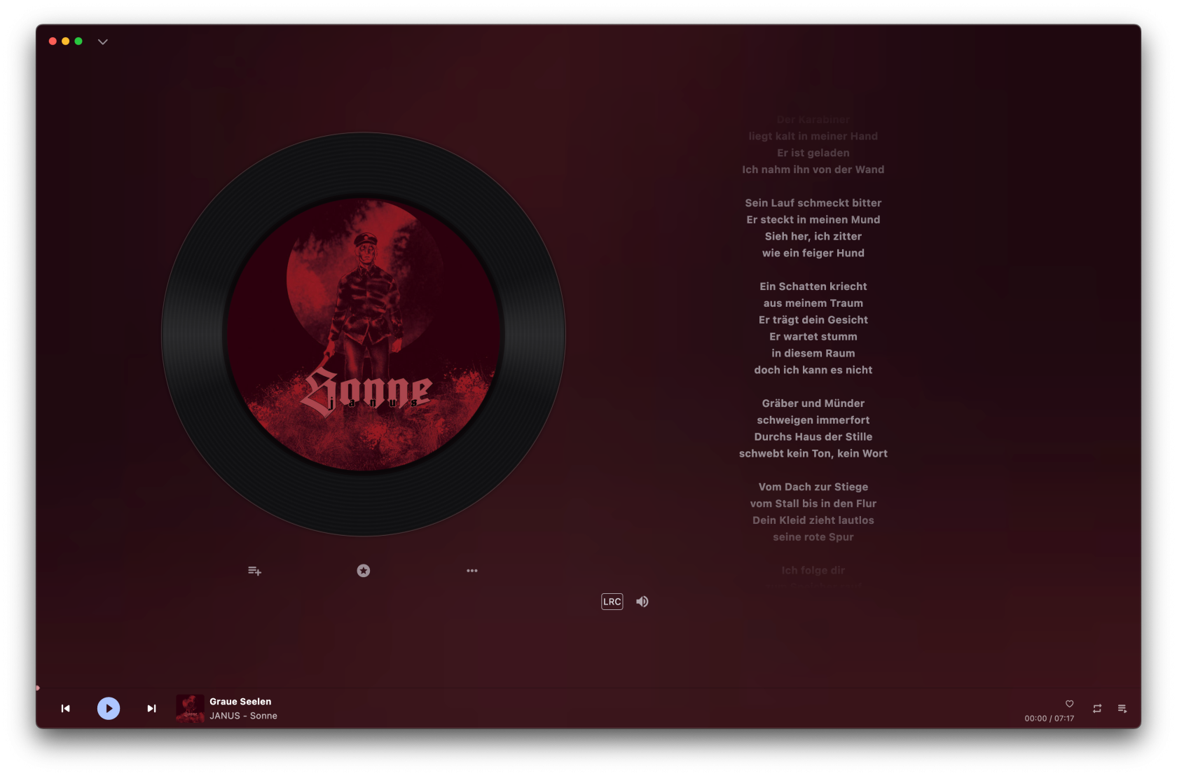 Wiedergabeansicht (Stream Music)